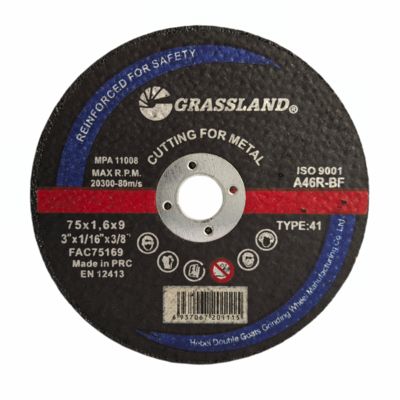 ストレートで欠けのない切断用3インチ金属研削ディスク 75mm x 1.6mm x 9mm 連続ホイールブレード 丈夫な酸化アルミニウム研磨材 80 m/s