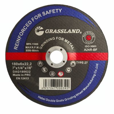 GRASSLAND 7インチ レジン砥石 ステンレス鋼用金属切断ディスク 180 X 6 X 22.2 アングルグラインダー