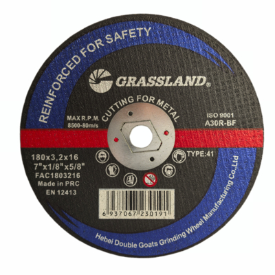 GRASSLAND 7インチ不同金属磨きディスク モノ結晶溶融アルミナ 180mm × 3.2mm × 16mm