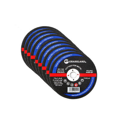 ストレートで欠けのない切断用3インチ金属研削ディスク 75mm x 1.6mm x 9mm 連続ホイールブレード 丈夫な酸化アルミニウム研磨材 80 m/s