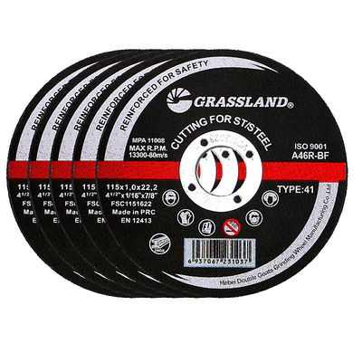 115X1X22.2、薄型設計 GRASSLAND 115mm 切断砥石、鋼およびステンレス鋼 INOX の高速かつクリーンな切断用