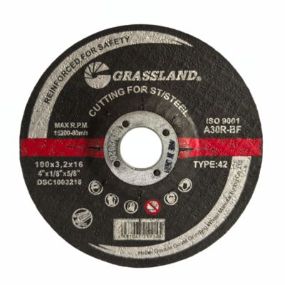 GRASSLAND 4インチ Inox 研削ディスク、単結晶溶融アルミナ 100mm X 3.2mm X 16mm